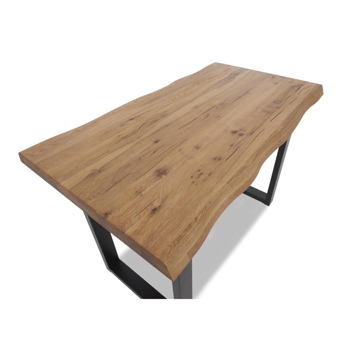 Bodahl - Compact Terra Raw Edge Table with U-Shaped Legs and 4 Grey Terra Bar Stools - 160-cm - Bianca – image 3