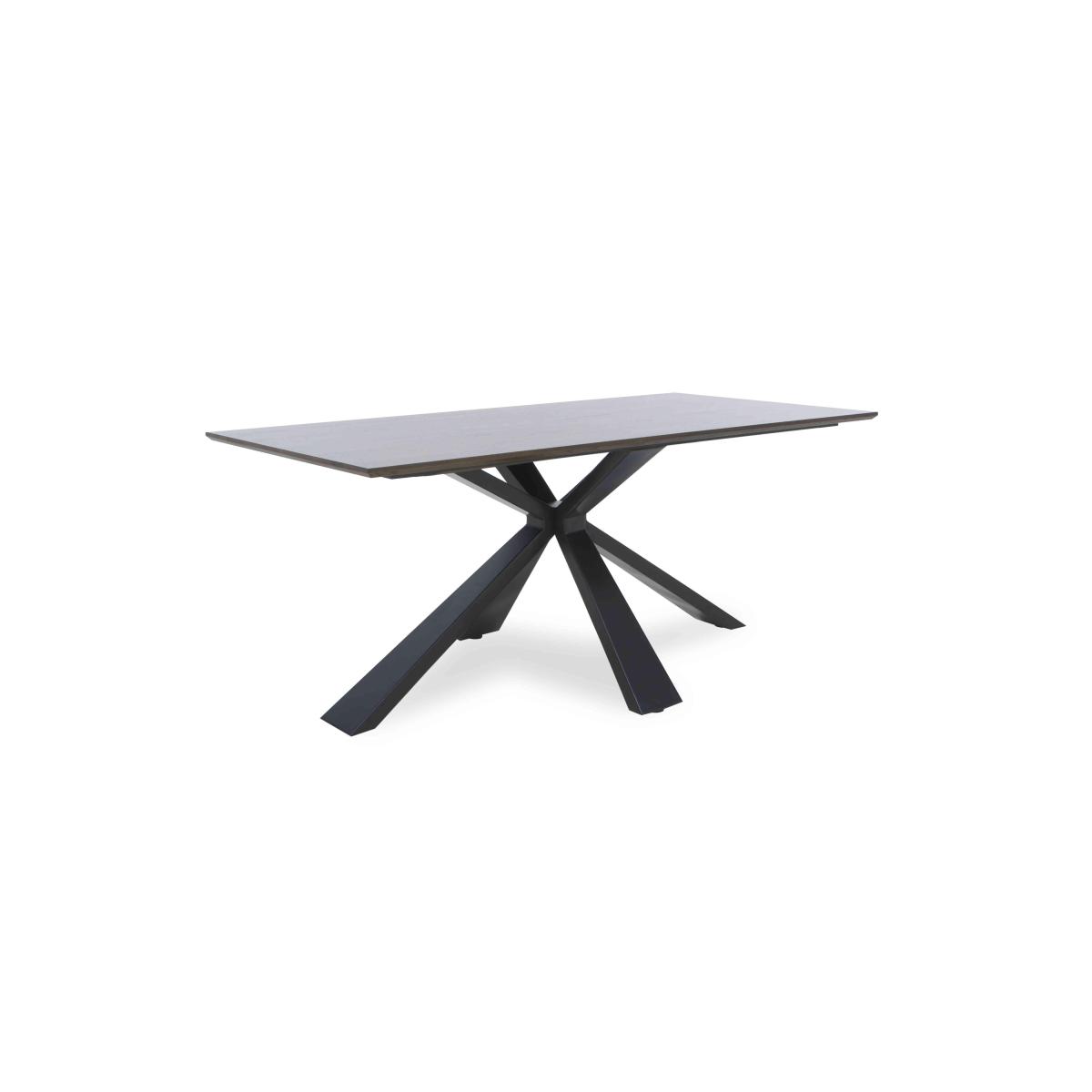 Saigon Fixed Dining Table with Metal Base and 6 Green Velvet Chairs - Forest – image 4