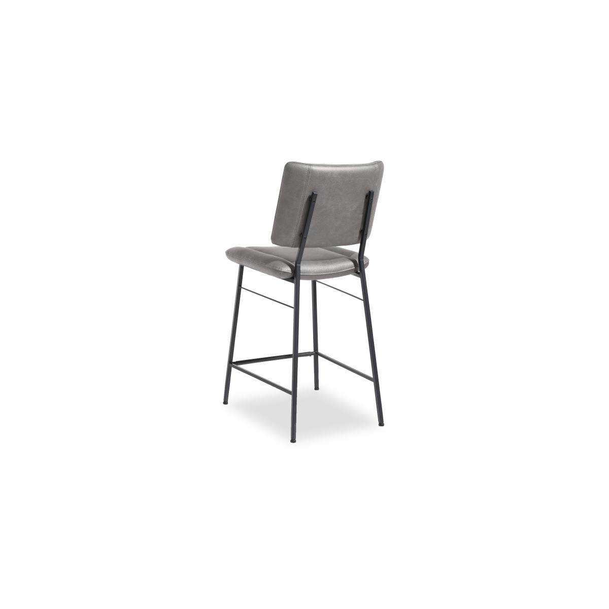Habufa - Toronto Table and 4 Light Grey Faux TO Leather Fixed Bar Stools - Oak – image 3