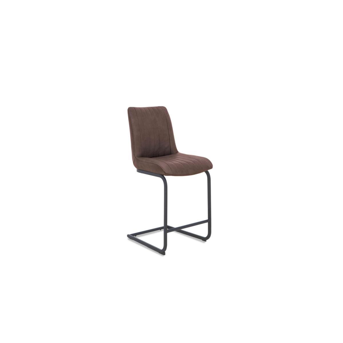 Bodahl - Compact Terra Raw Edge Table with U-Shaped Legs and 4 Cognac Terra Bar Stools - 140-cm - Vintage Grey – image 4