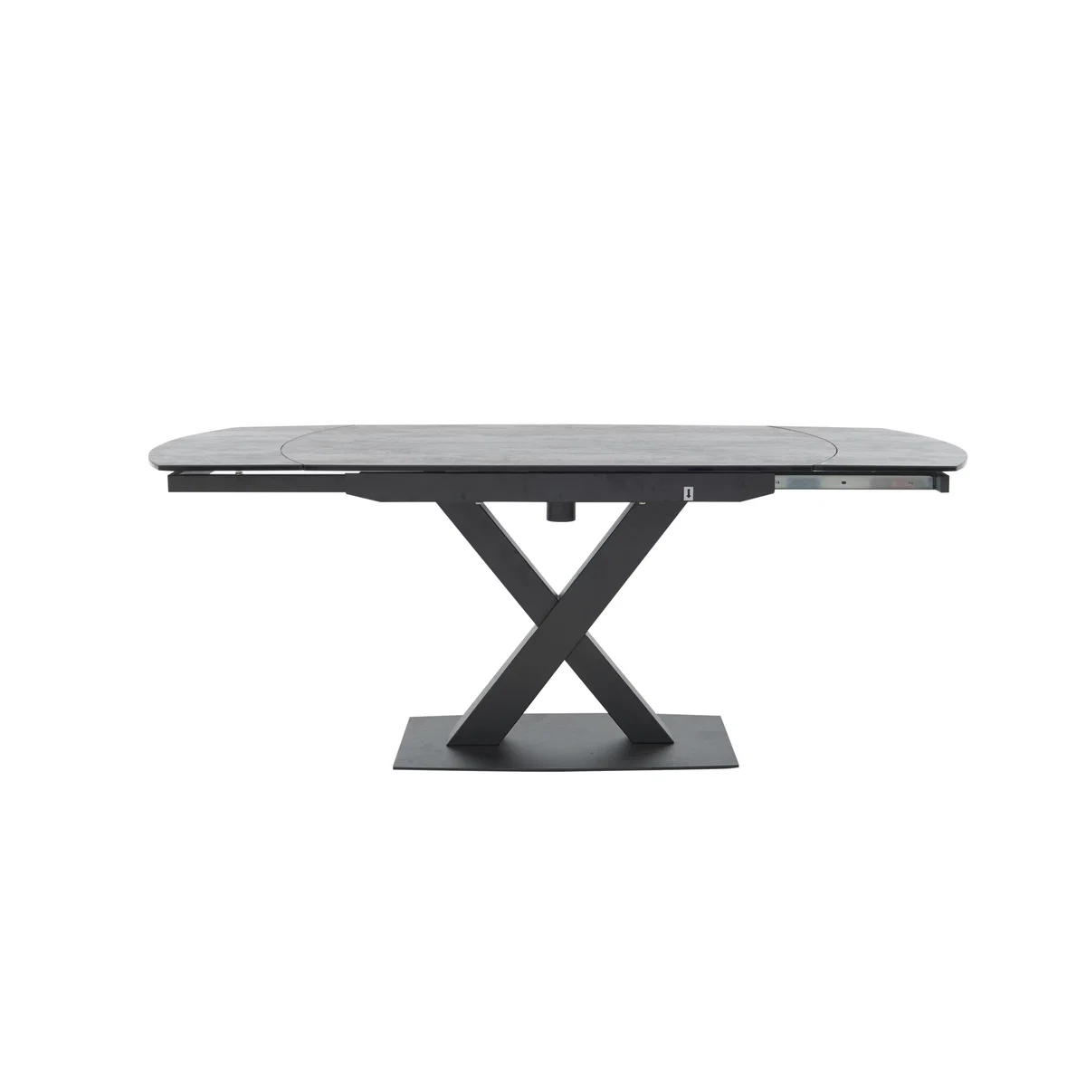 Arctic Extending Dining Table with Graphite Top and 6 Swivel Chairs – image 6