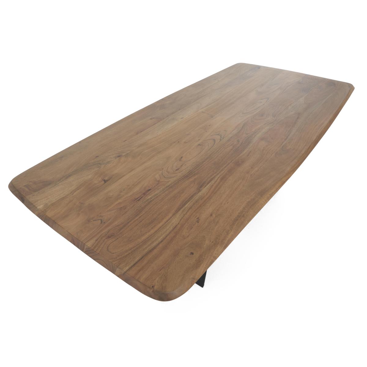 Lucio 200cm Dining Table with 200cm Bench and 4 Faux Leather Swivel Chairs - Brown – image 2