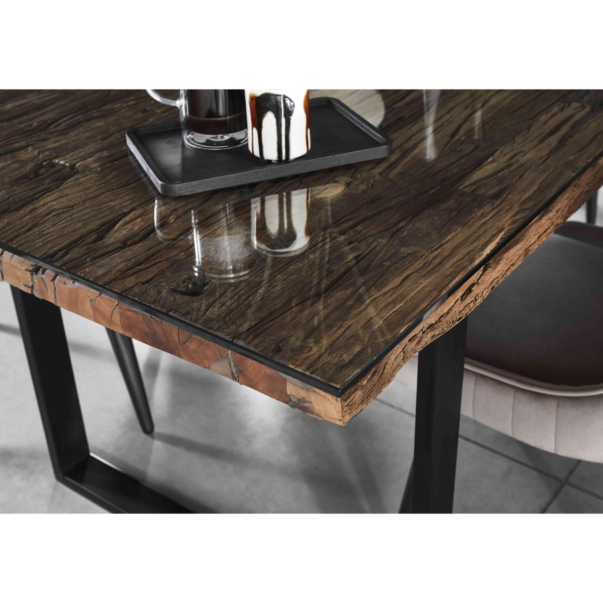 Noir Dining Table with U-Leg Base and 6 Chairs - 180-cm - Taupe – image 3