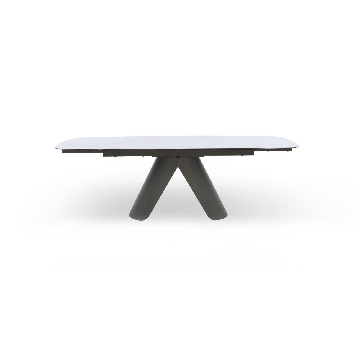 Perla Gloss Extending Dining Table and 6 Faux Leather Swivel Chairs - 160-cm – image 7