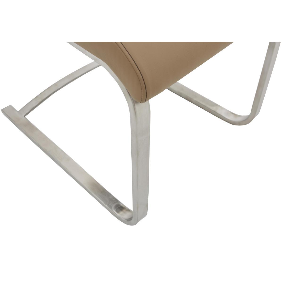 Ideas 160cm Dining Table with Clear Tabletop and 4 Dining Chairs with Square-Edged Cantilever Bases with Curved Bar – image 7