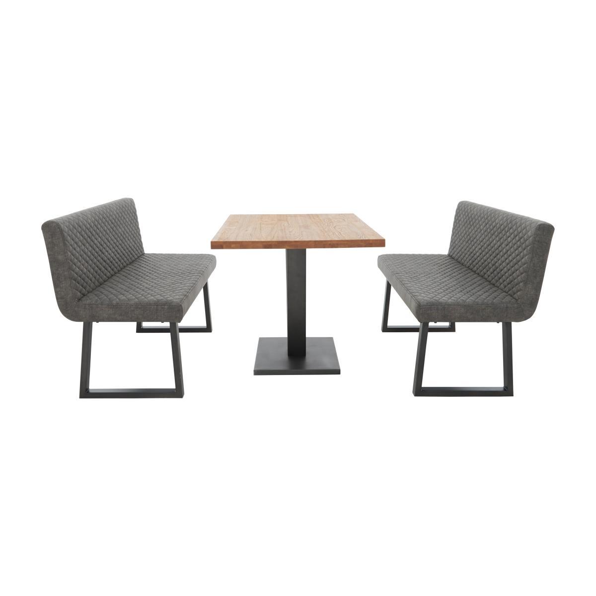 Compact Earth Dining Table and 2 Backrest Benches – image 1
