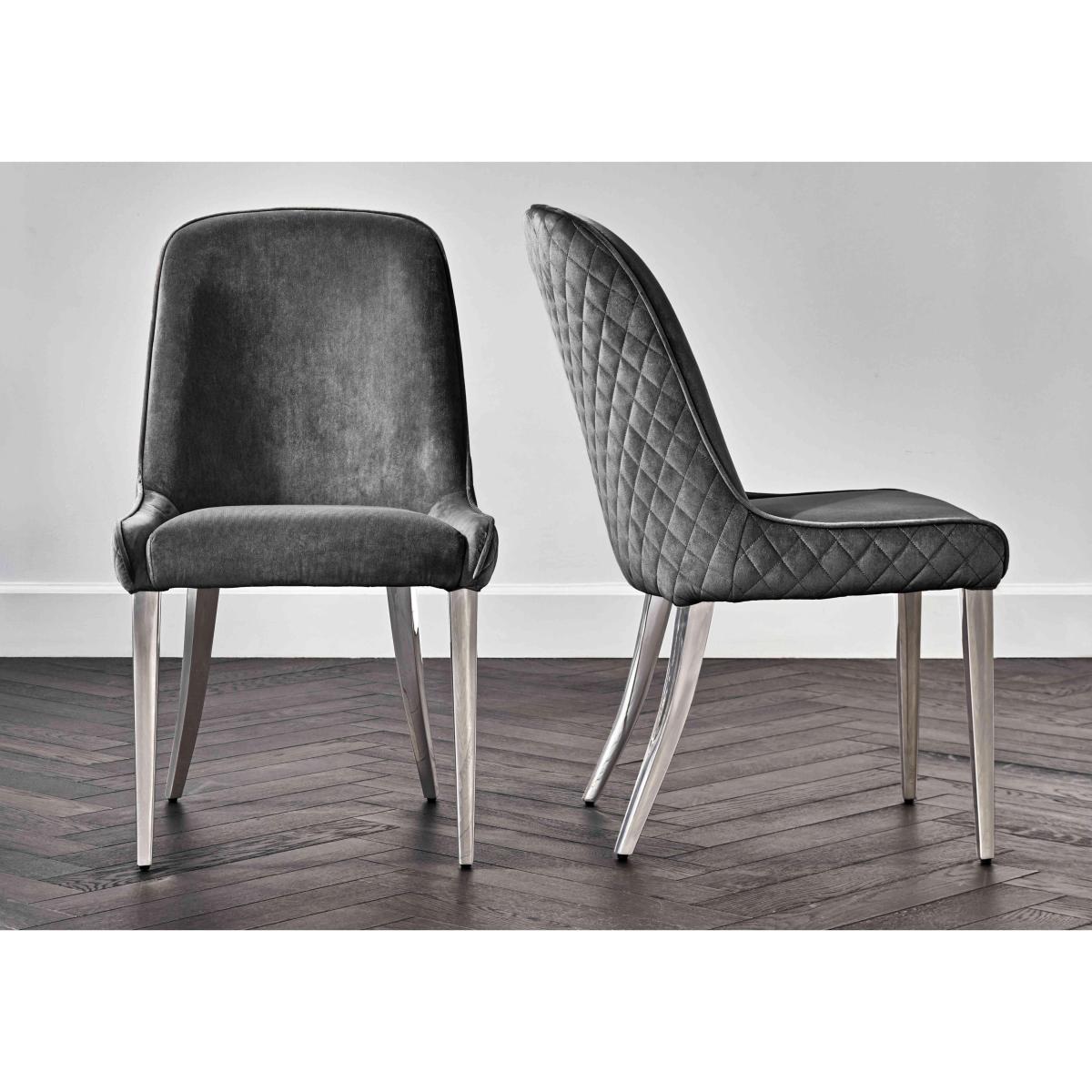 Gabana Extending Dining Table with 4 Velvet Chairs - 240-cm – image 5
