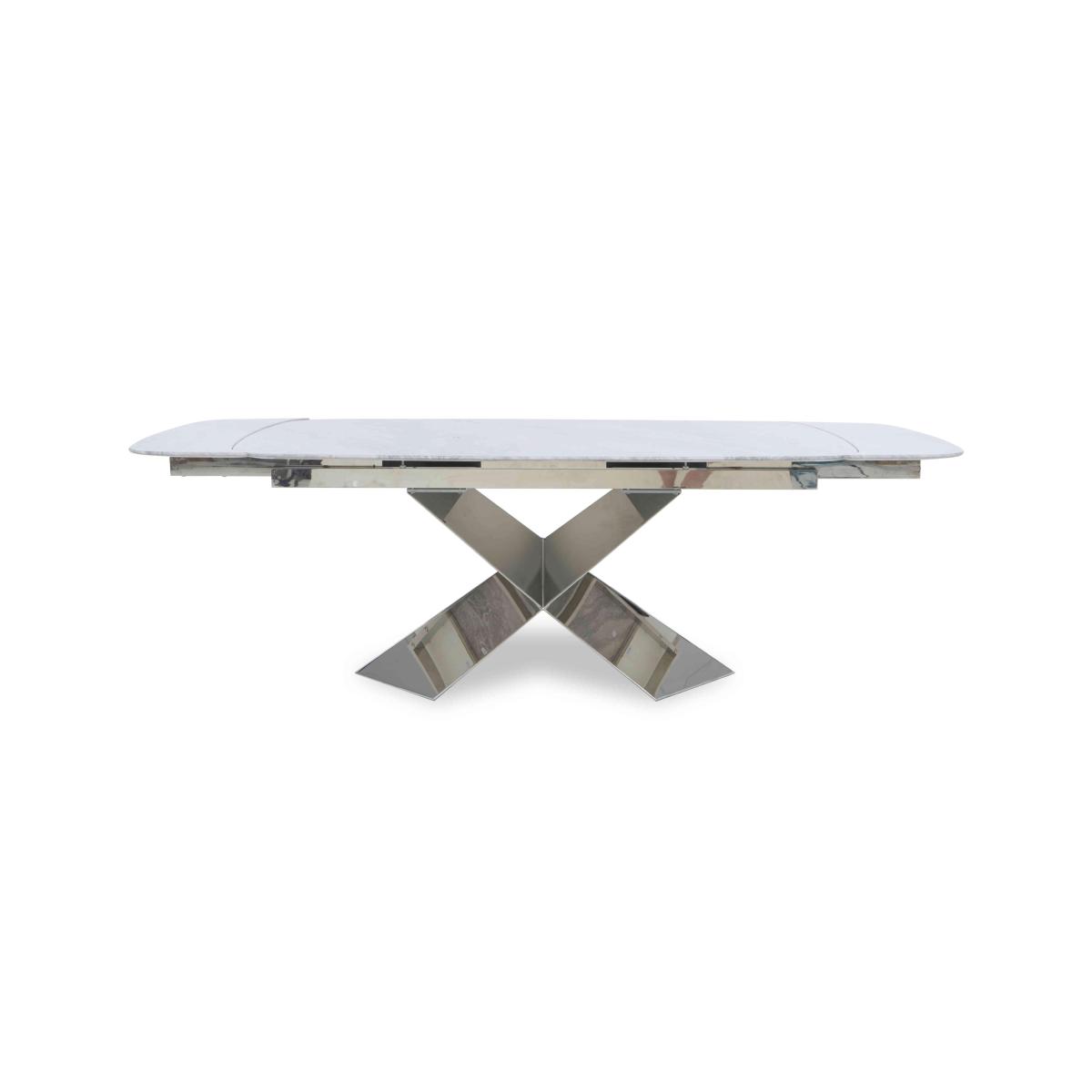Gabana Extending Dining Table with 4 Velvet Chairs - 240-cm – image 8
