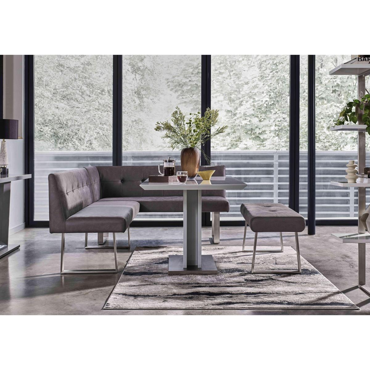 Park Avenue Dining Table, Left-Hand Facing Corner Bench and Standard Bench Dining Set - Grey – image 2