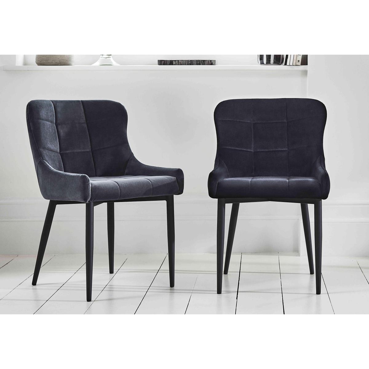 Kos Dining Table with 6 Velvet Dining Chairs Dining Set - Grey – image 2