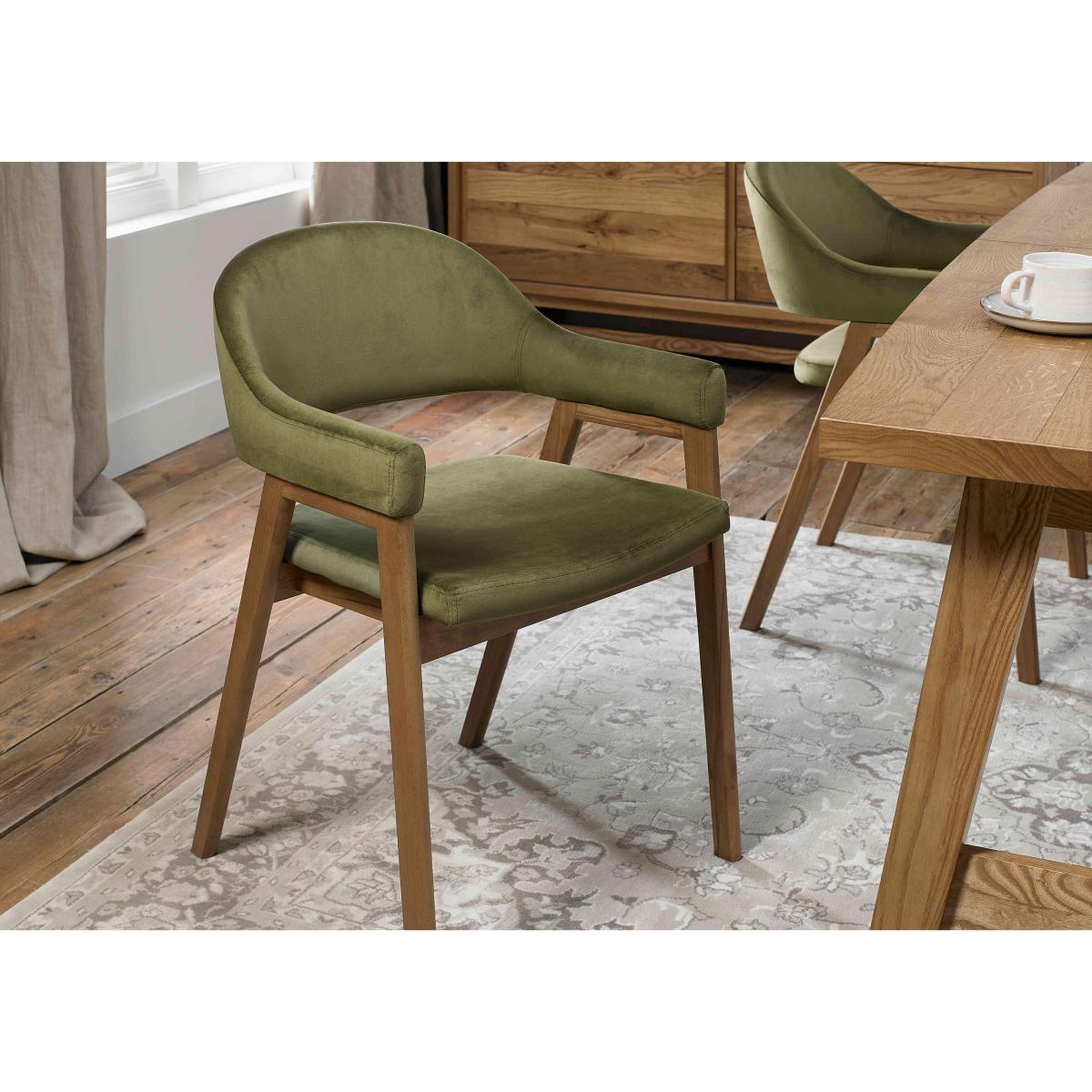 Stratford Large Extending Dining Table with 6 Fabric Dining Arm Chairs - Dark Grey – image 2