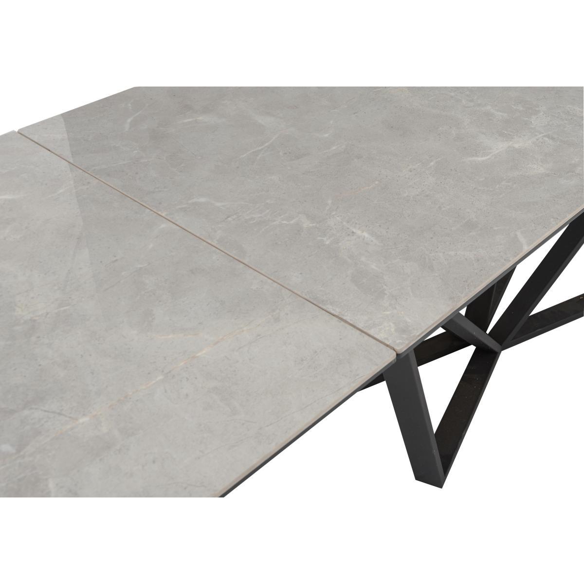 Aquila Extending Dining Table and 4 Swivel Dining Chairs - Grey – image 3