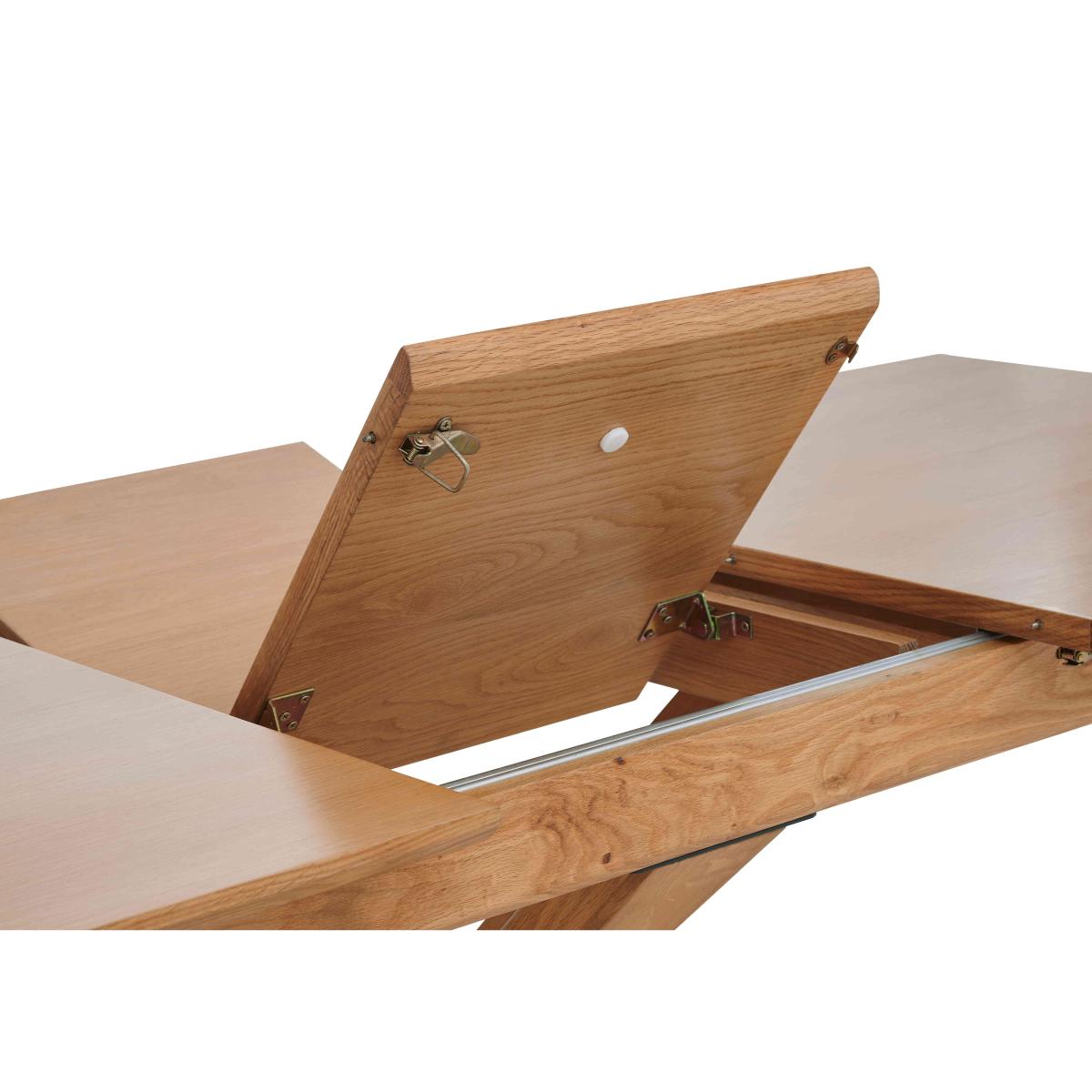 Hanoi Extending Table with Wooden Base and 6 Faux Leather Dining Chairs – image 3