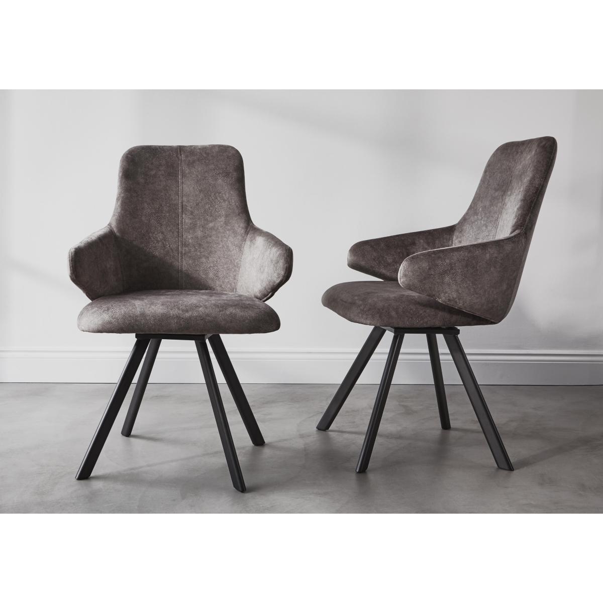 Enterprise Round Extending Table with 4 Swivel Dining Side Chairs and 2 Swivel Dining Arm Chairs Dining Set – image 4