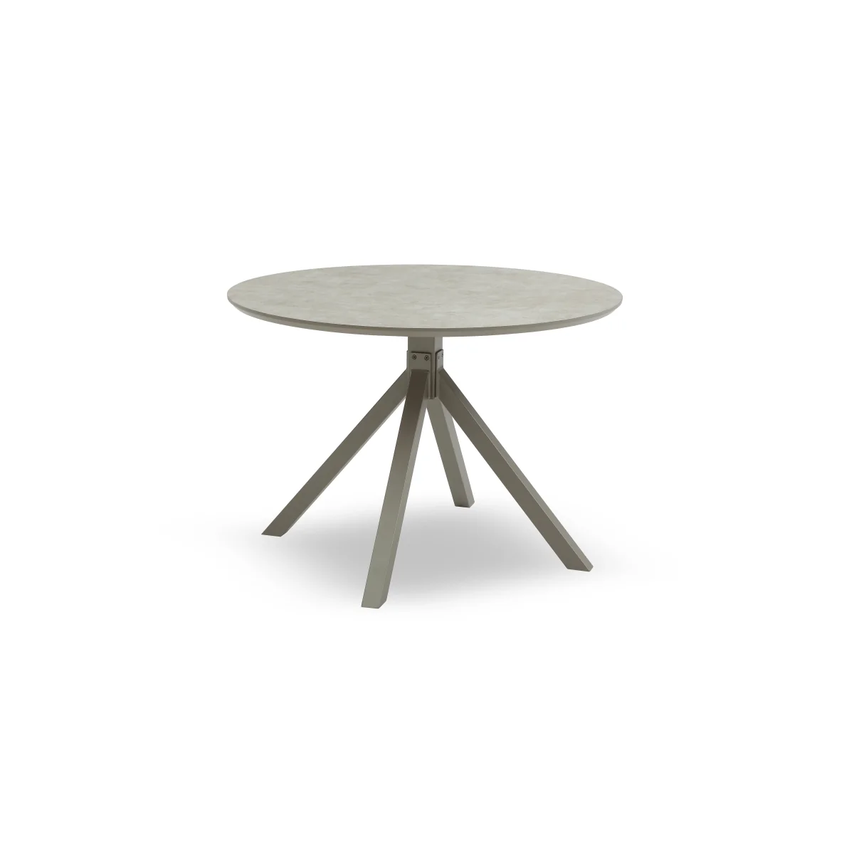 Matera Round Dining Table with Star Base and 4 Fabric Chairs with Black Legs – image 4