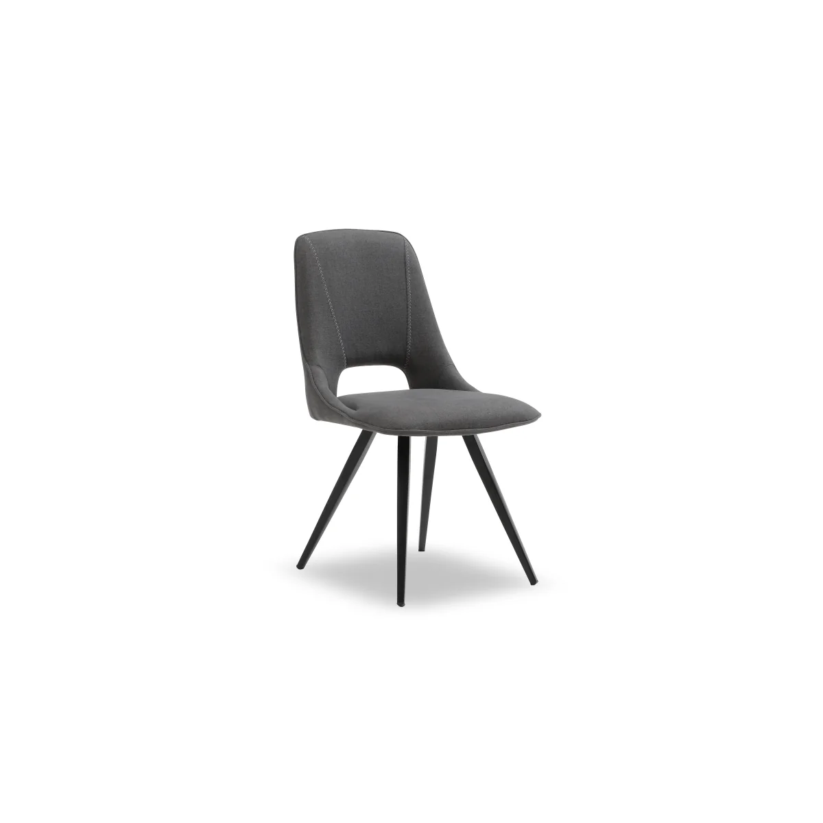 Matera Round Dining Table with Star Base and 4 Fabric Chairs with Black Legs – image 5