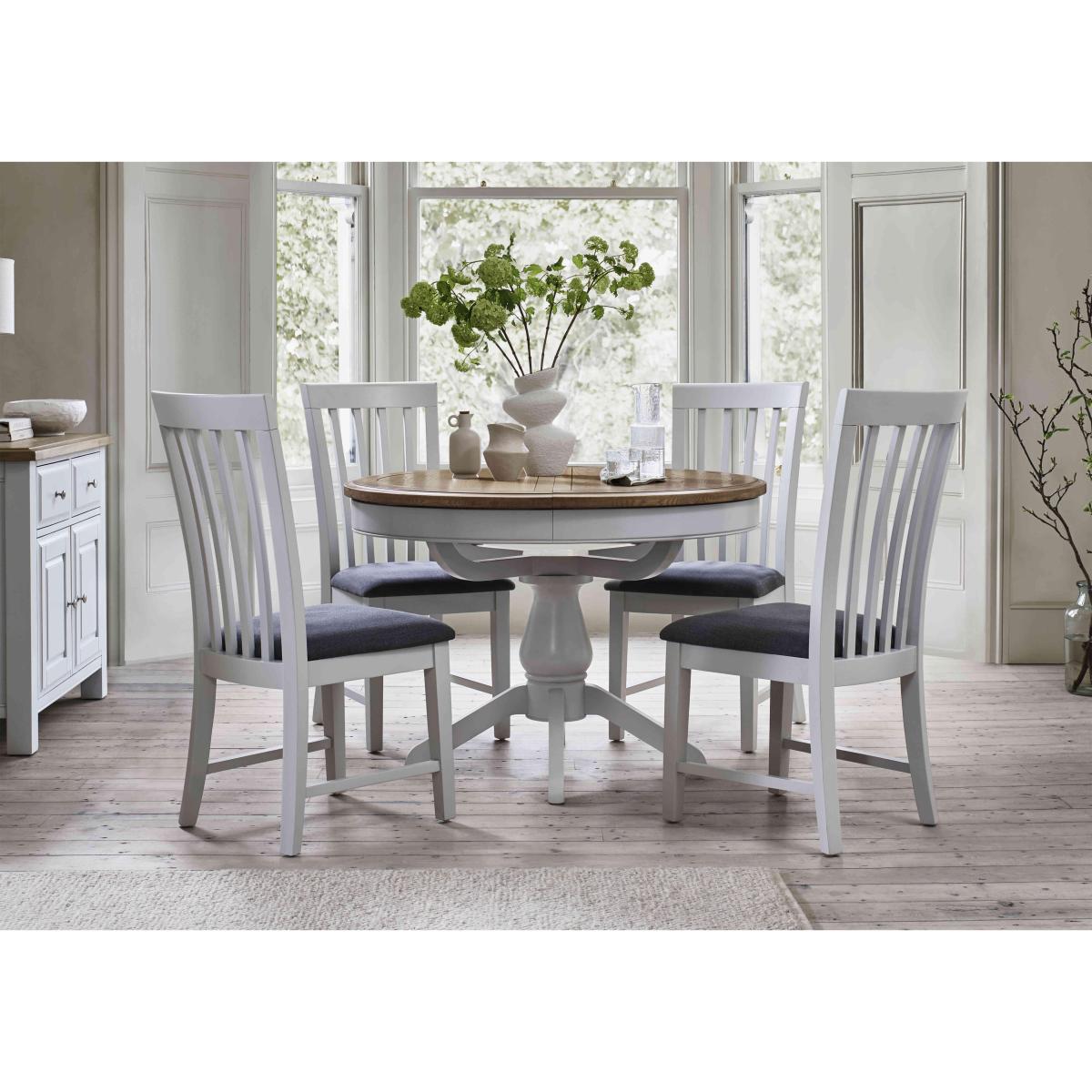 Furnitureland - Hamilton Round Extending Dining Table and 4 Wooden Chairs – image 2