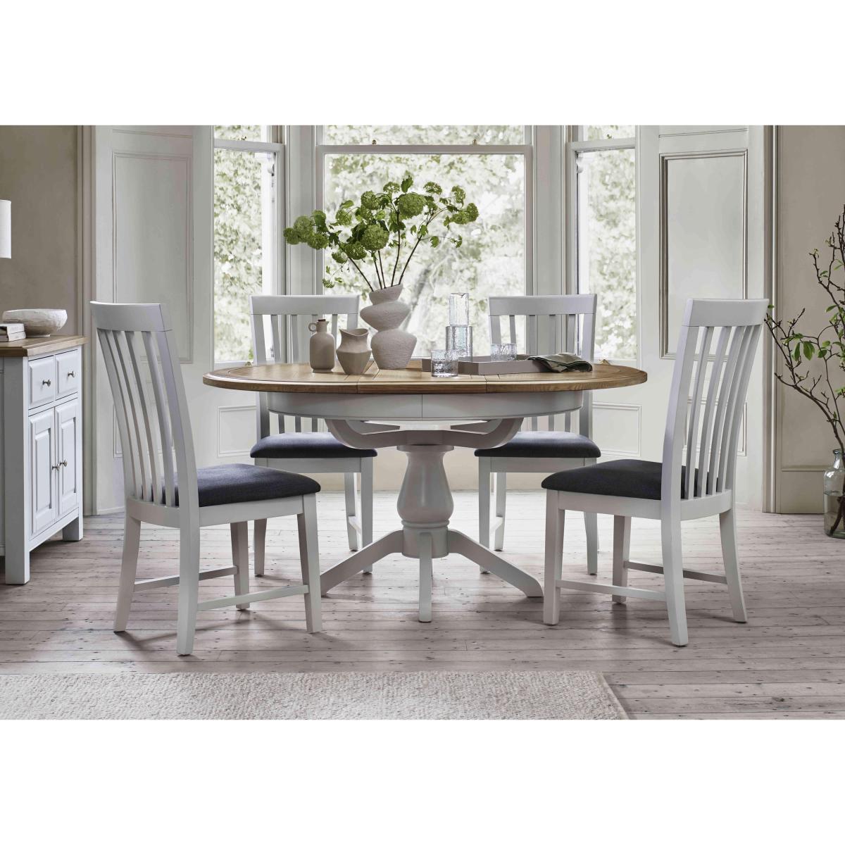Furnitureland - Hamilton Round Extending Dining Table and 4 Wooden Chairs – image 3
