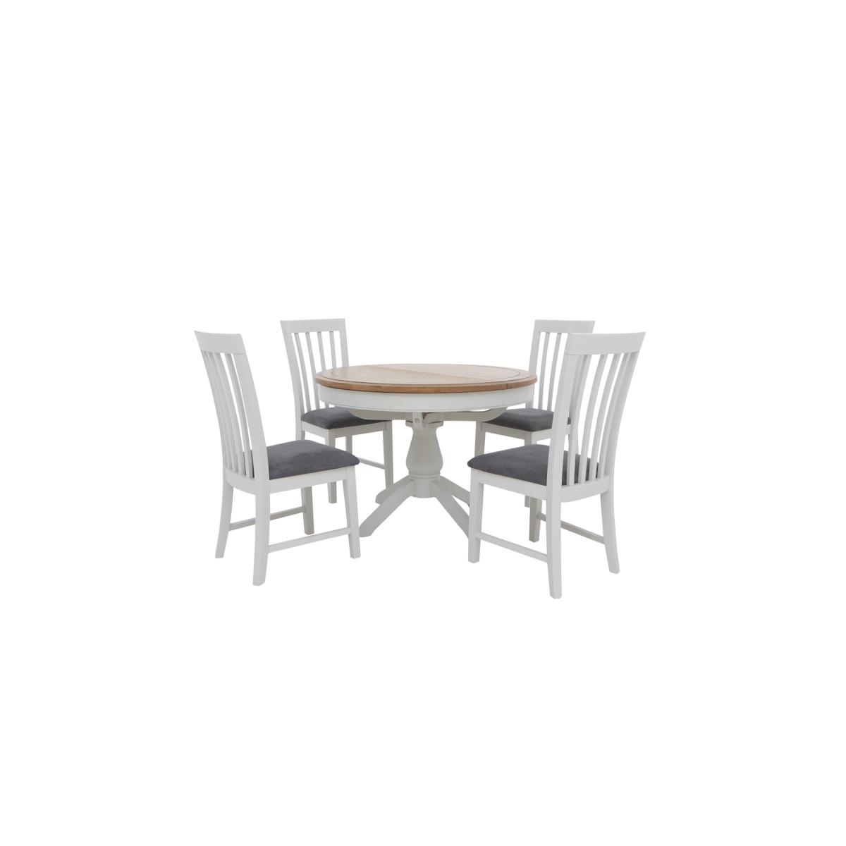 Furnitureland - Hamilton Round Extending Dining Table and 4 Wooden Chairs – image 6