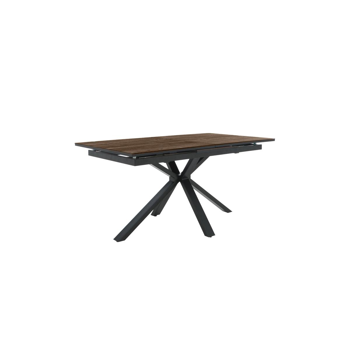 Mars Pop-Up Extending Dining Table and 6 Velvet Dining Chairs - Brown – image 6