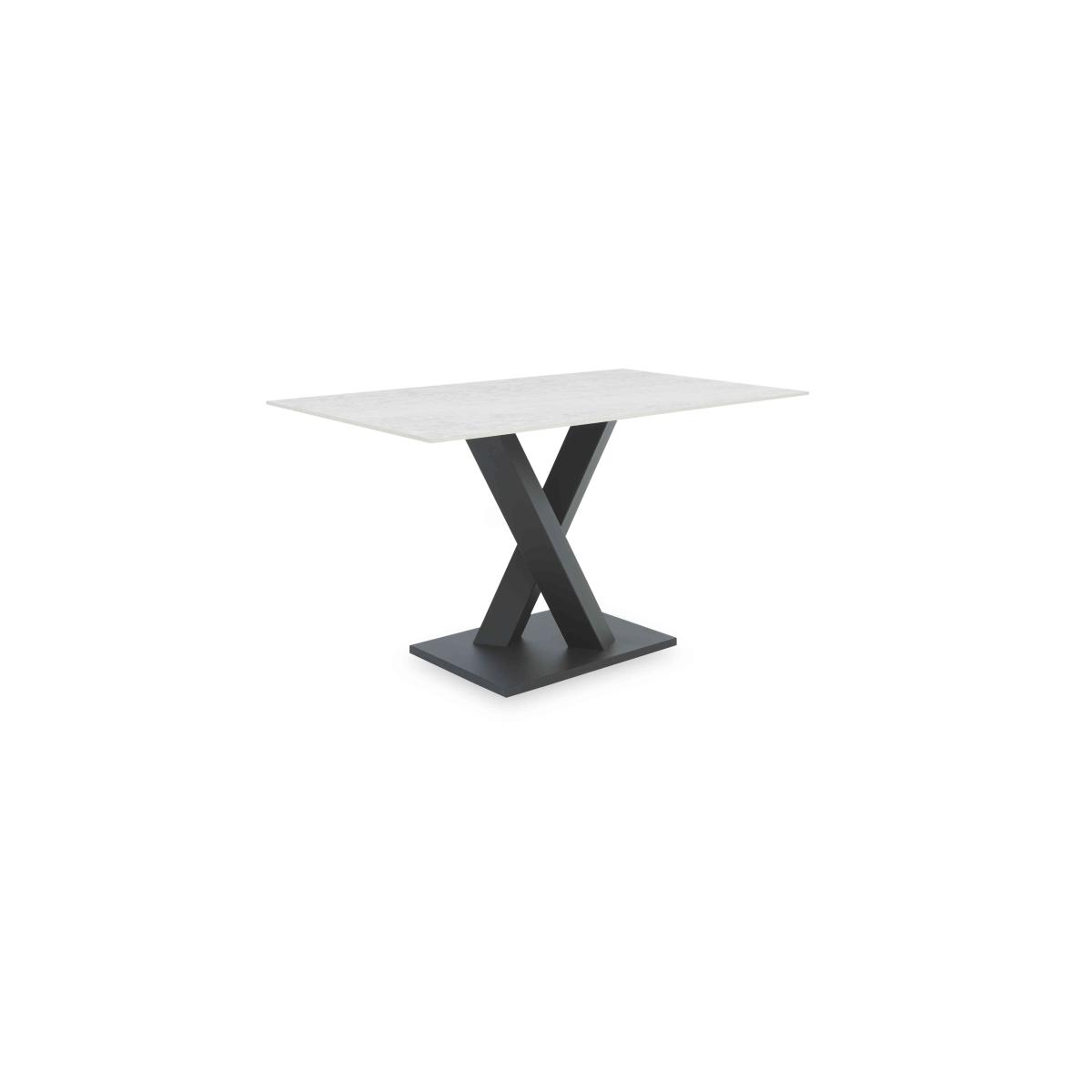 Warrior Crystal White Compact Fixed Dining Table with Left Hand Facing Corner Bench and Standard Bench – image 4