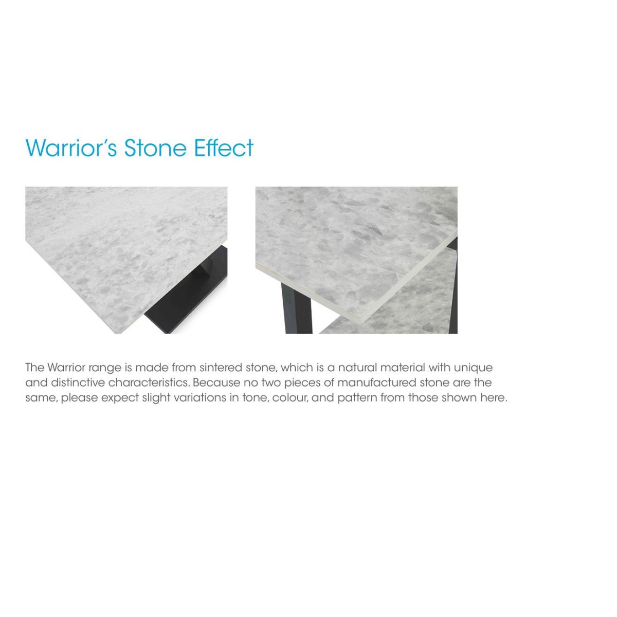 Warrior Crystal White Compact Fixed Dining Table with Left Hand Facing Corner Bench and Standard Bench – image 8