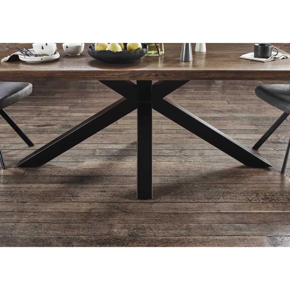 Jupiter Dining Table with Star Base and 4 Swivel Chairs - 140-cm – image 4