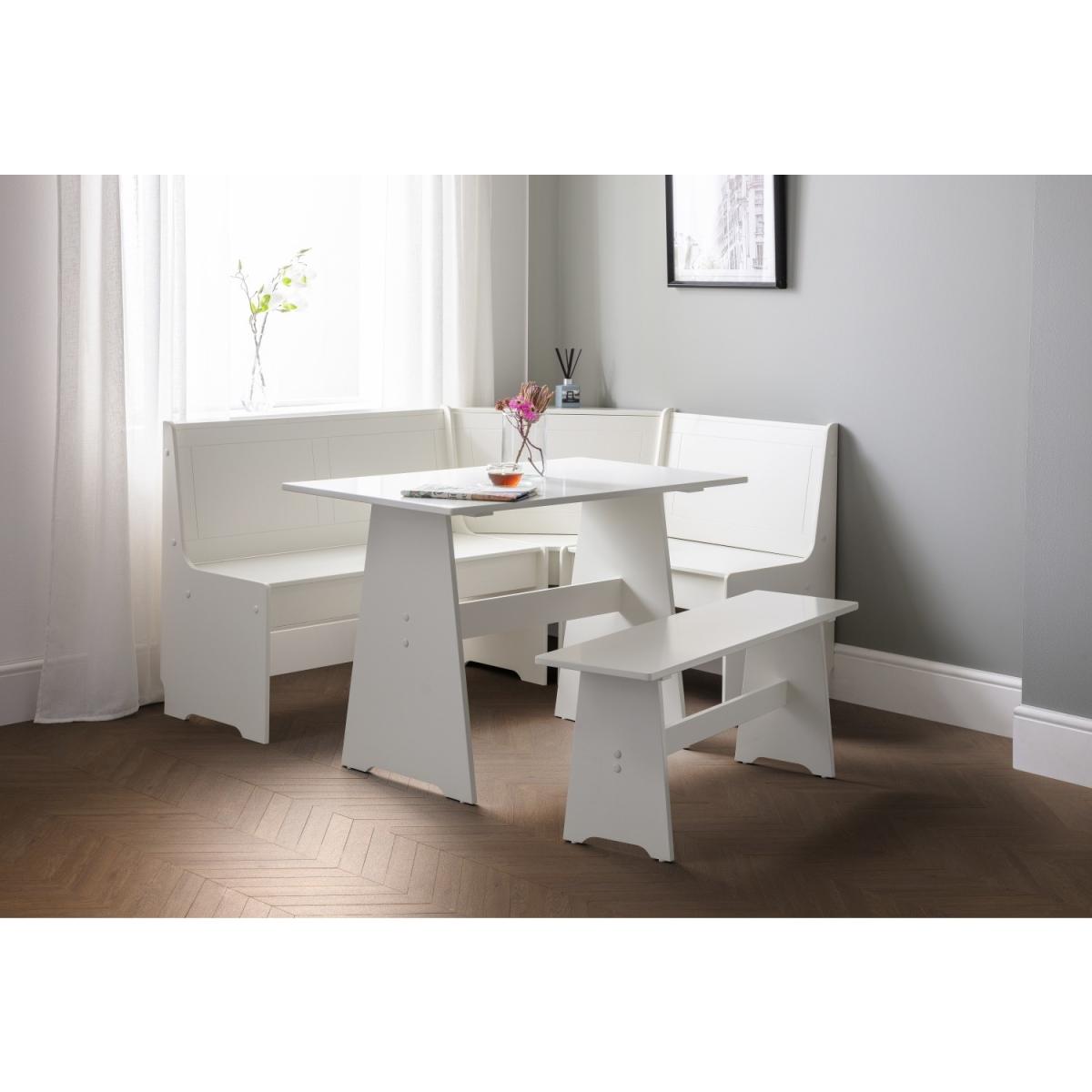 Newport Corner Dining Set with Bench in White - Julian Bowen – image 2