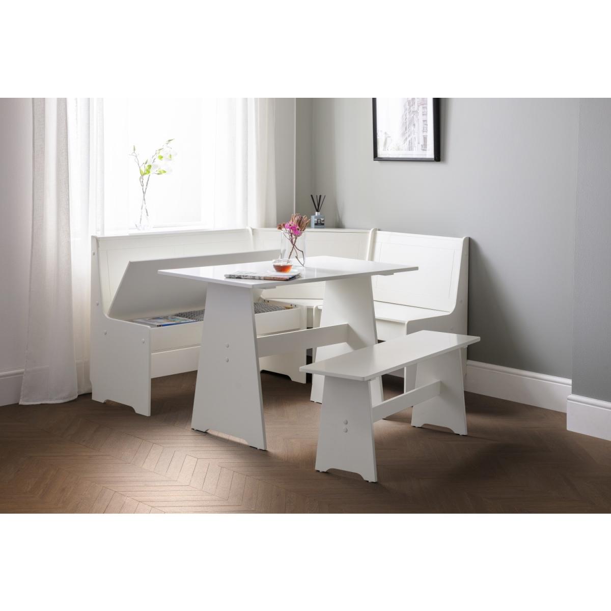 Newport Corner Dining Set with Bench in White - Julian Bowen – image 3