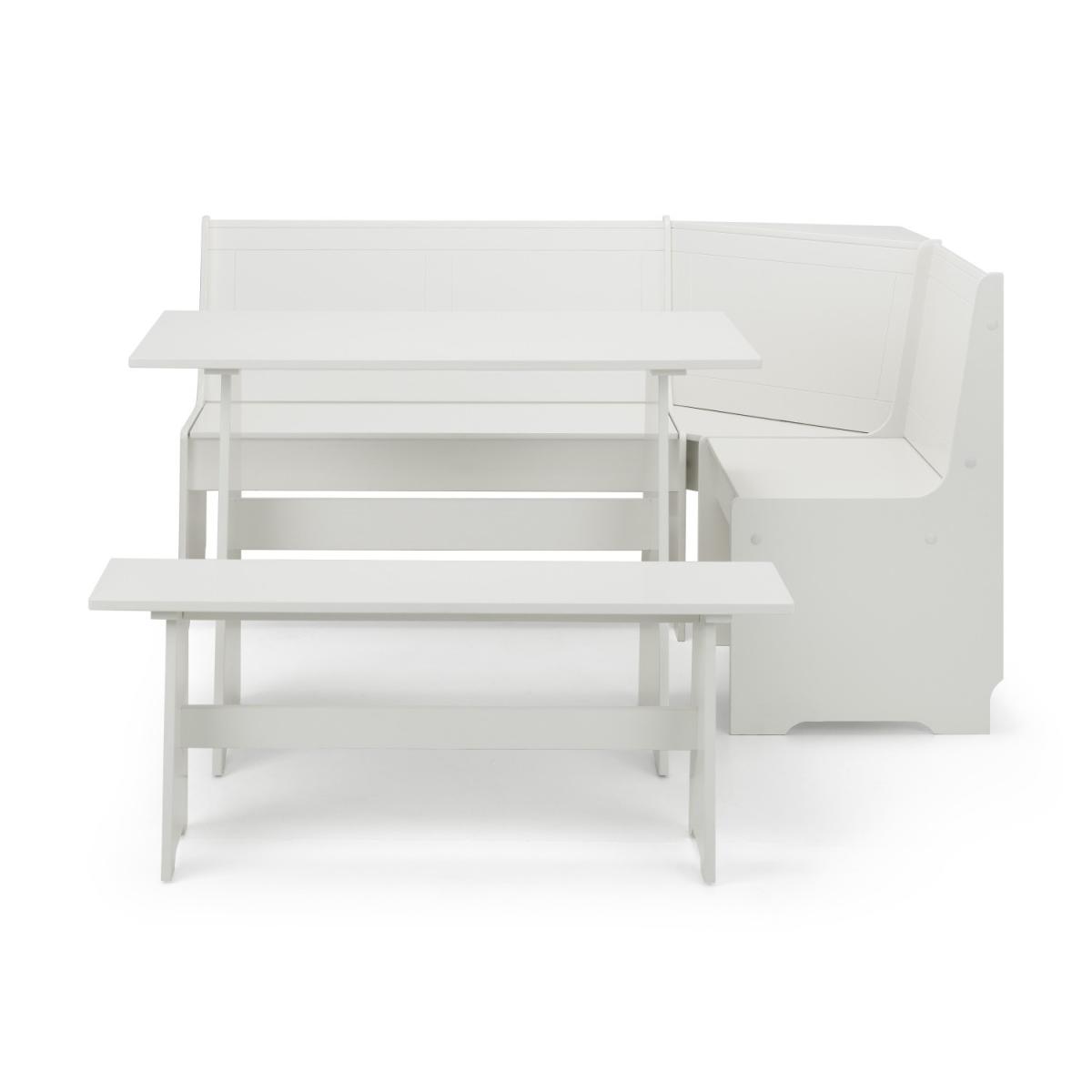 Newport Corner Dining Set with Bench in White - Julian Bowen – image 6