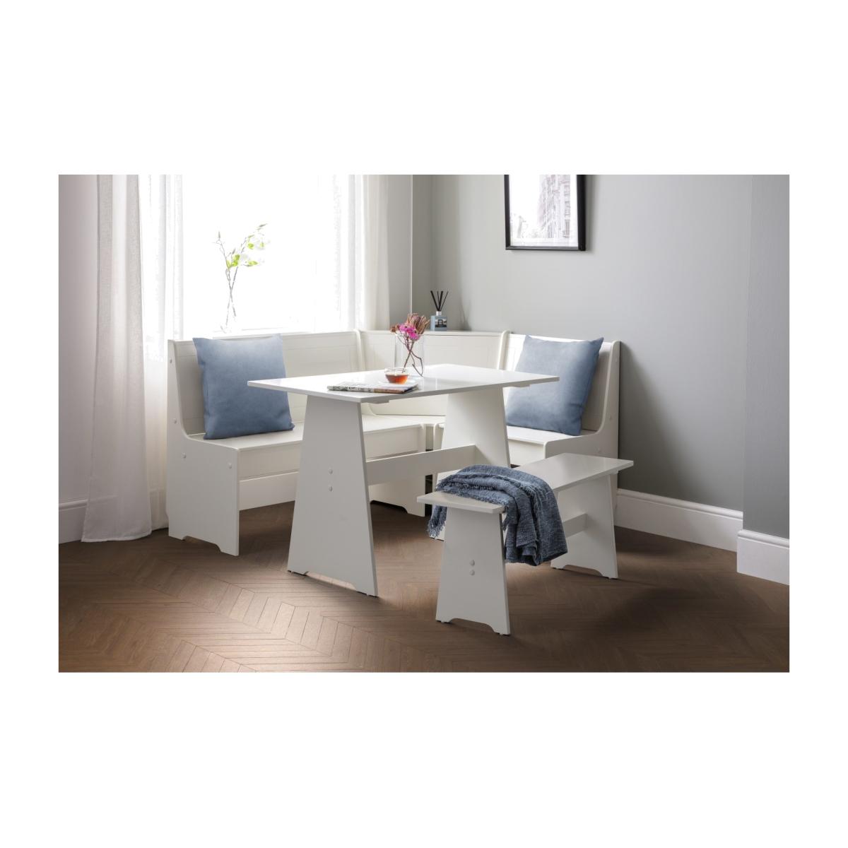 Newport Corner Dining Set with Bench in White - Julian Bowen – image 1