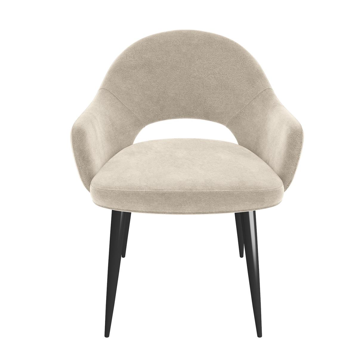 Walnut Dining Table with 4 Beige Fabric Dining Chairs and Matching Dining Bench - Cooper – image 5
