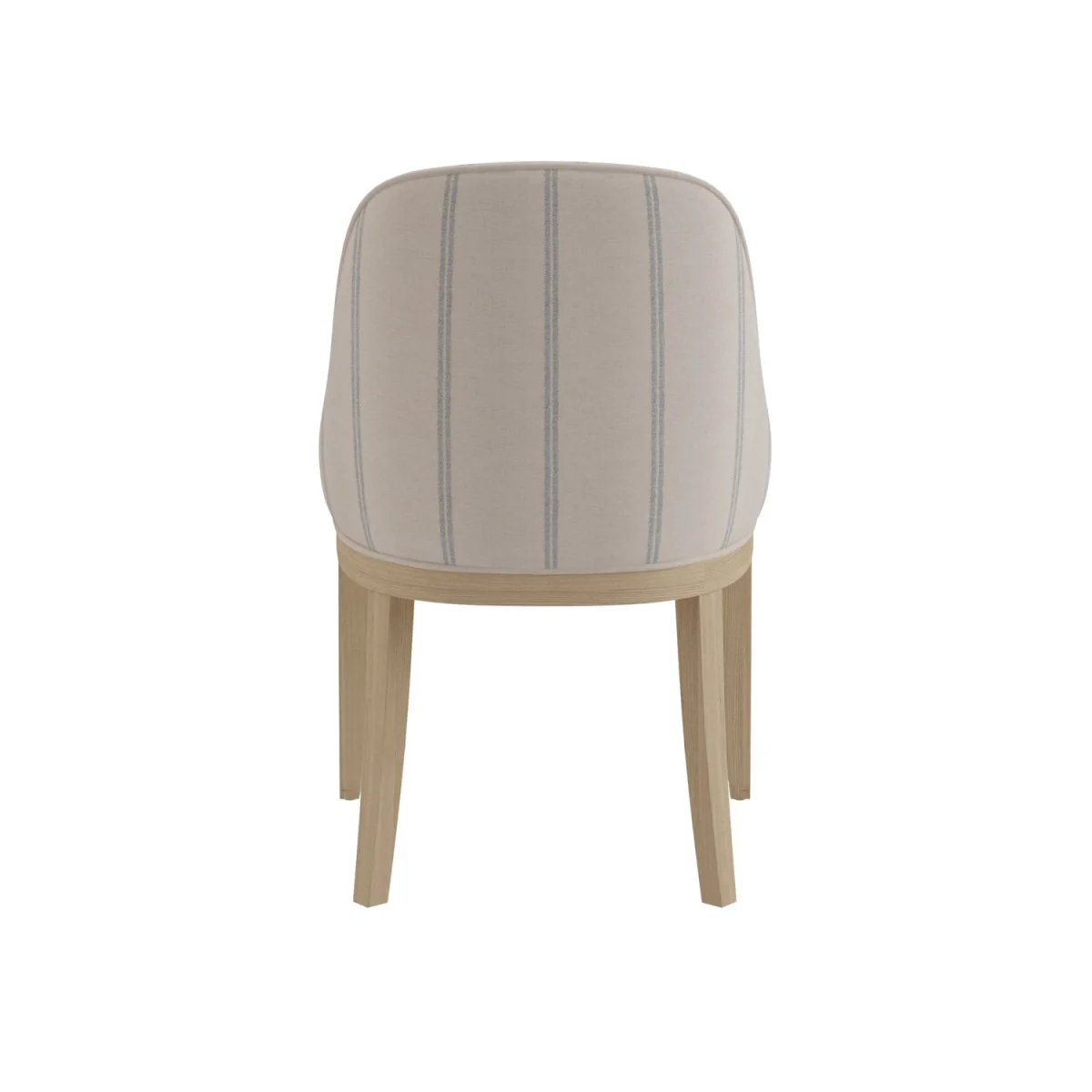 Farmhouse Round Extending Pedestal Dining Table Set with 4 Cream Upholstered Blue Striped Dining Chairs - Madeline – image 10
