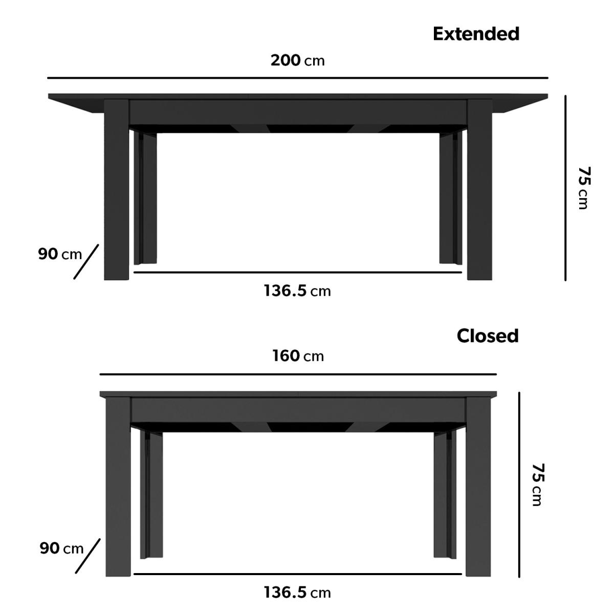 Large Black High Gloss Extendable Dining Table with 4 x Boucle Dining Chairs - Vivienne – image 2