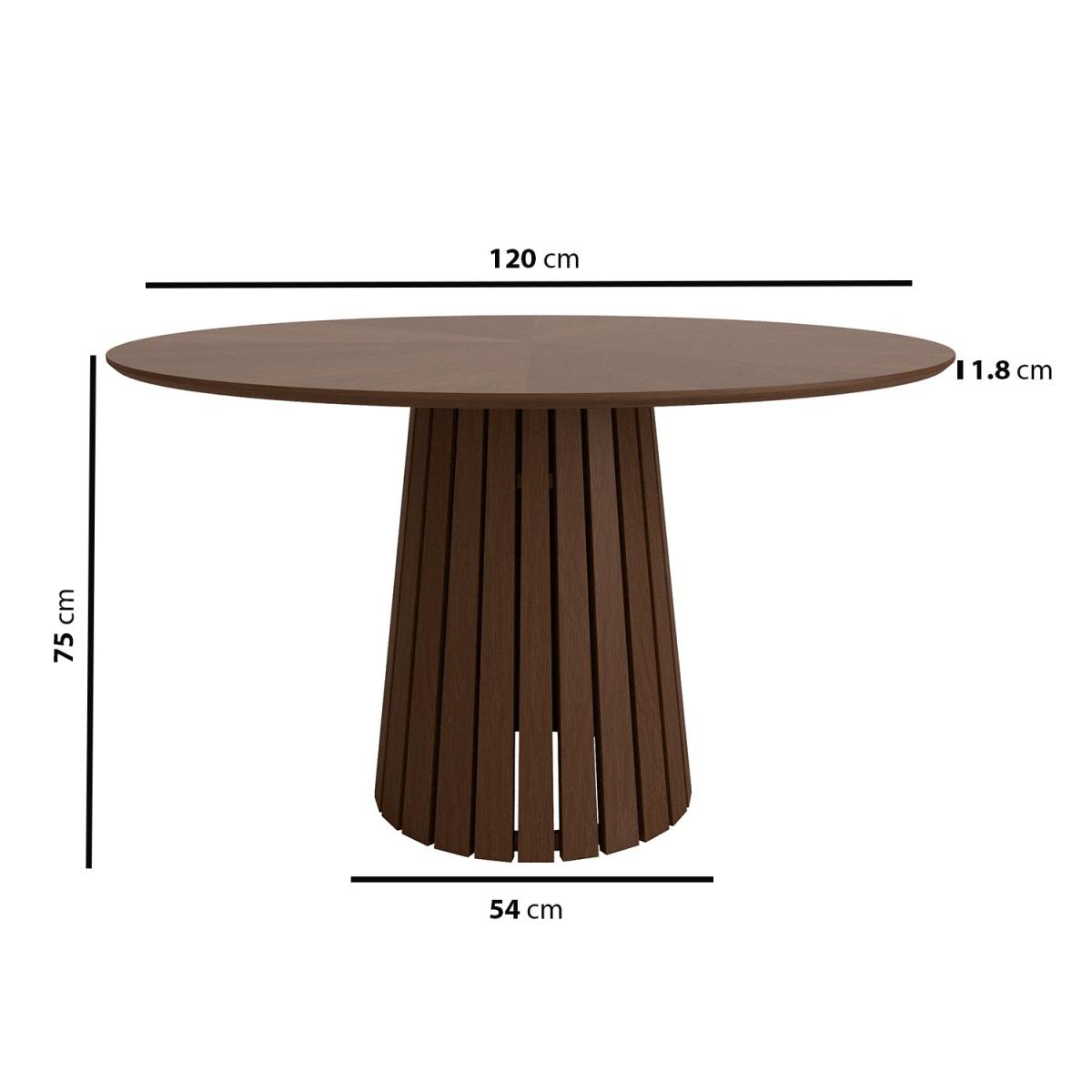 Round Walnut Dining Table Set with 4 Multi Coloured Fabric Swivel Tub Dining Chairs - Owen – image 2