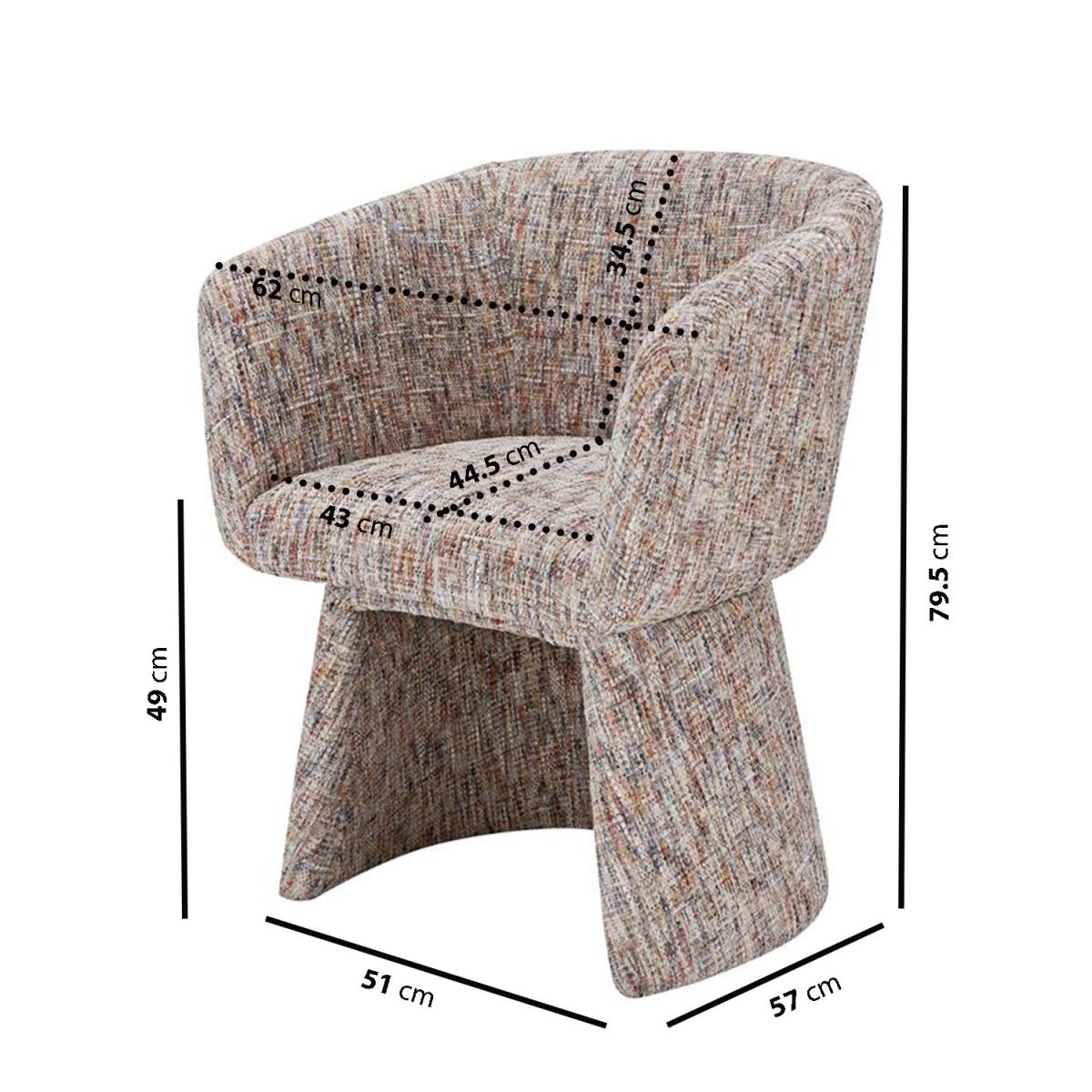 Round Walnut Dining Table Set with 4 Multi Coloured Fabric Swivel Tub Dining Chairs - Owen – image 3