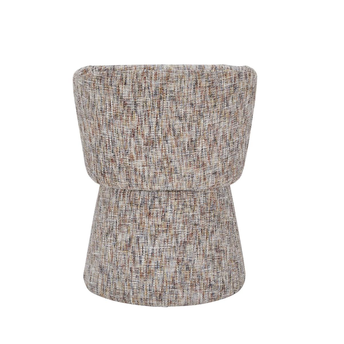 Round Walnut Dining Table Set with 4 Multi Coloured Fabric Swivel Tub Dining Chairs - Owen – image 10