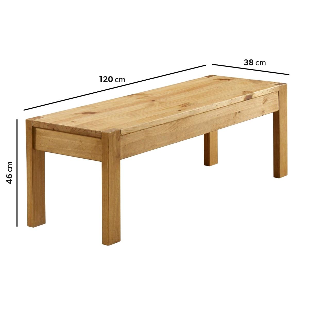 Large Solid Pine Hallway Bench - Seats 2 - Emerson – image 3