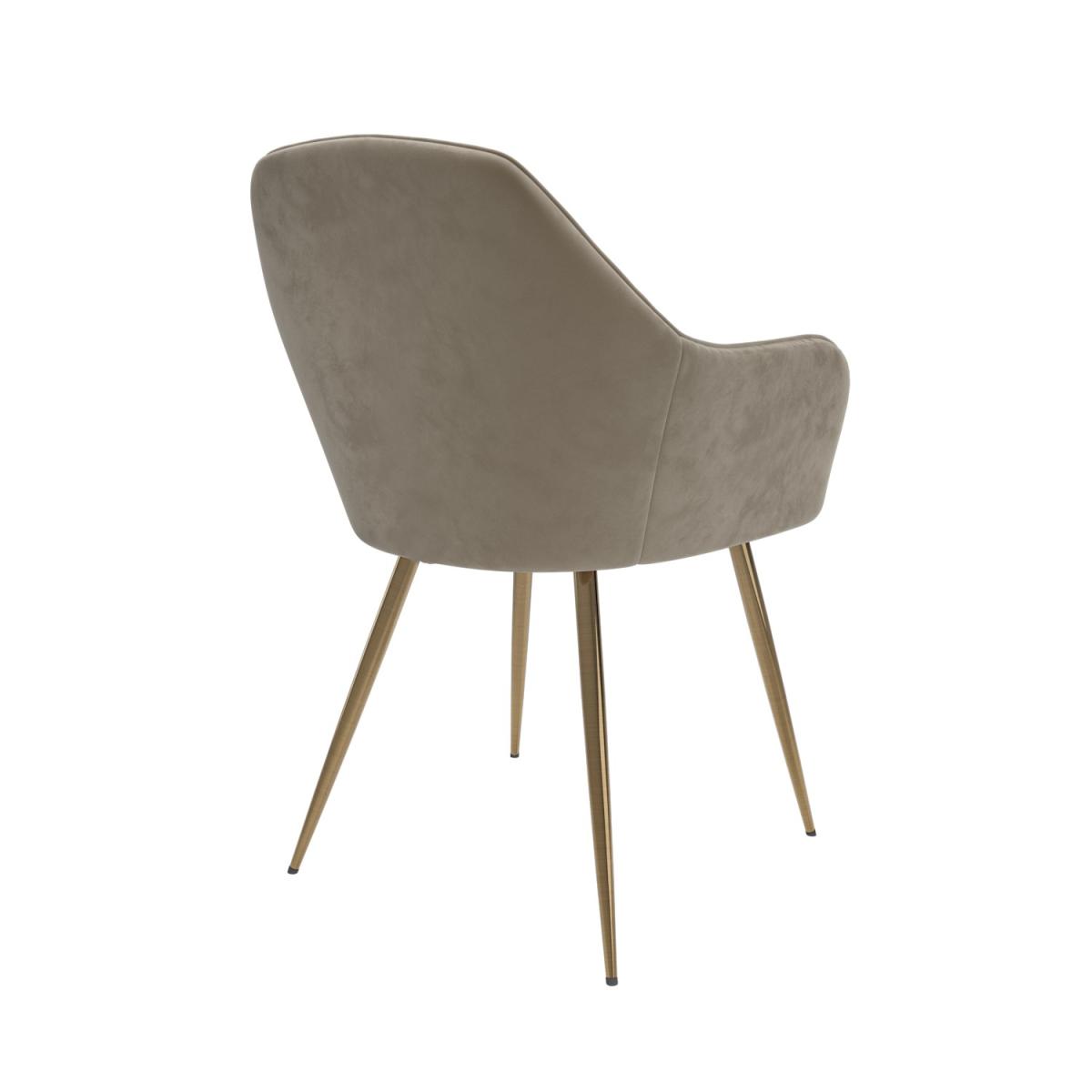 Round Glass Dining Table with Gold Legs and 4 Mink Velvet Dining Chairs - Dax – image 10