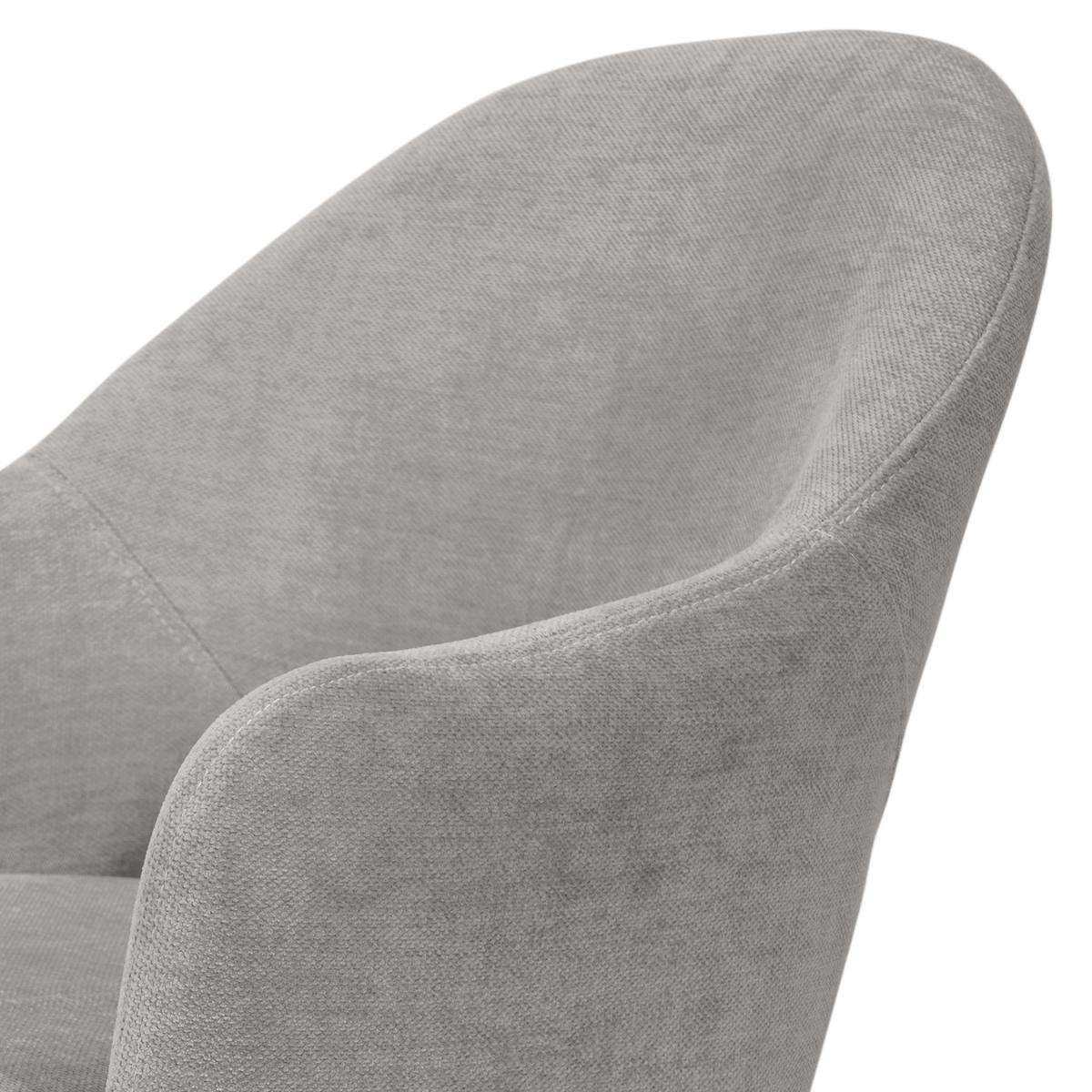 Small Round Glass Dining Table with 4 Grey Fabric Dining Chairs - Dax – image 9