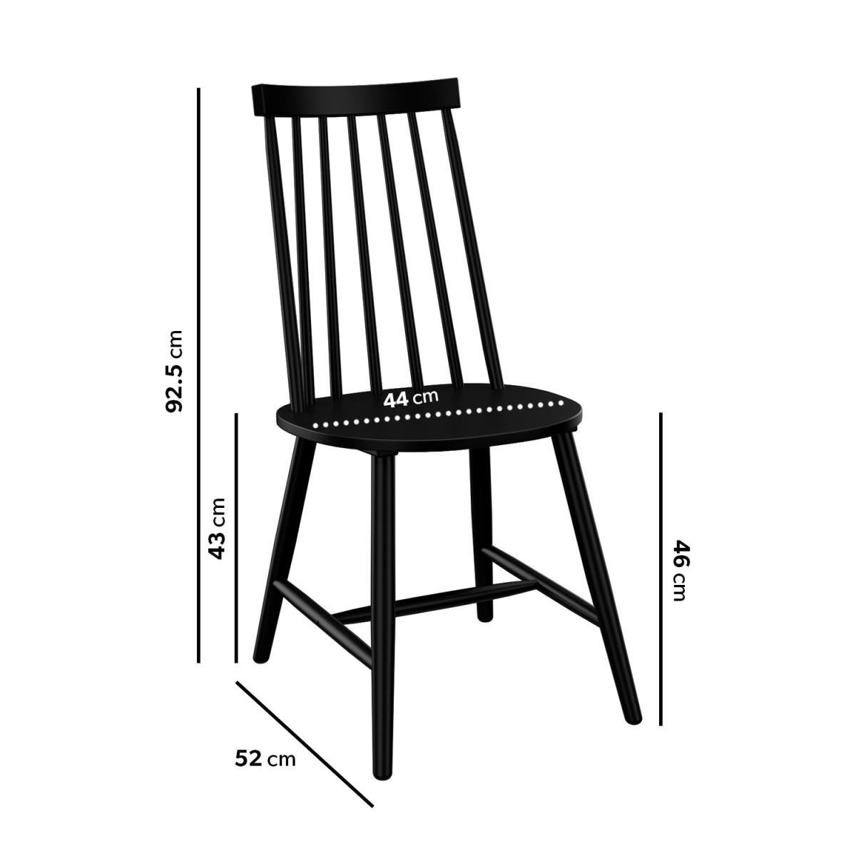Extendable Round to Oval Black Dining Table with 6 Black Wooden Spindle Dining Chairs - Karie – image 3