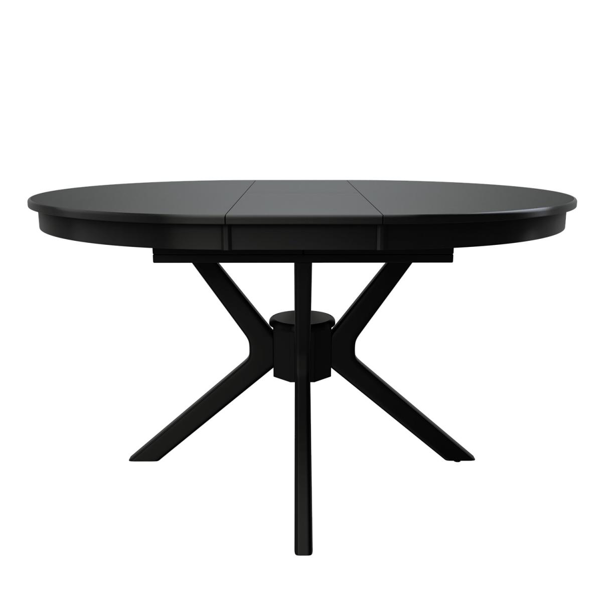 Extendable Round to Oval Black Dining Table with 6 Black Wooden Spindle Dining Chairs - Karie – image 5