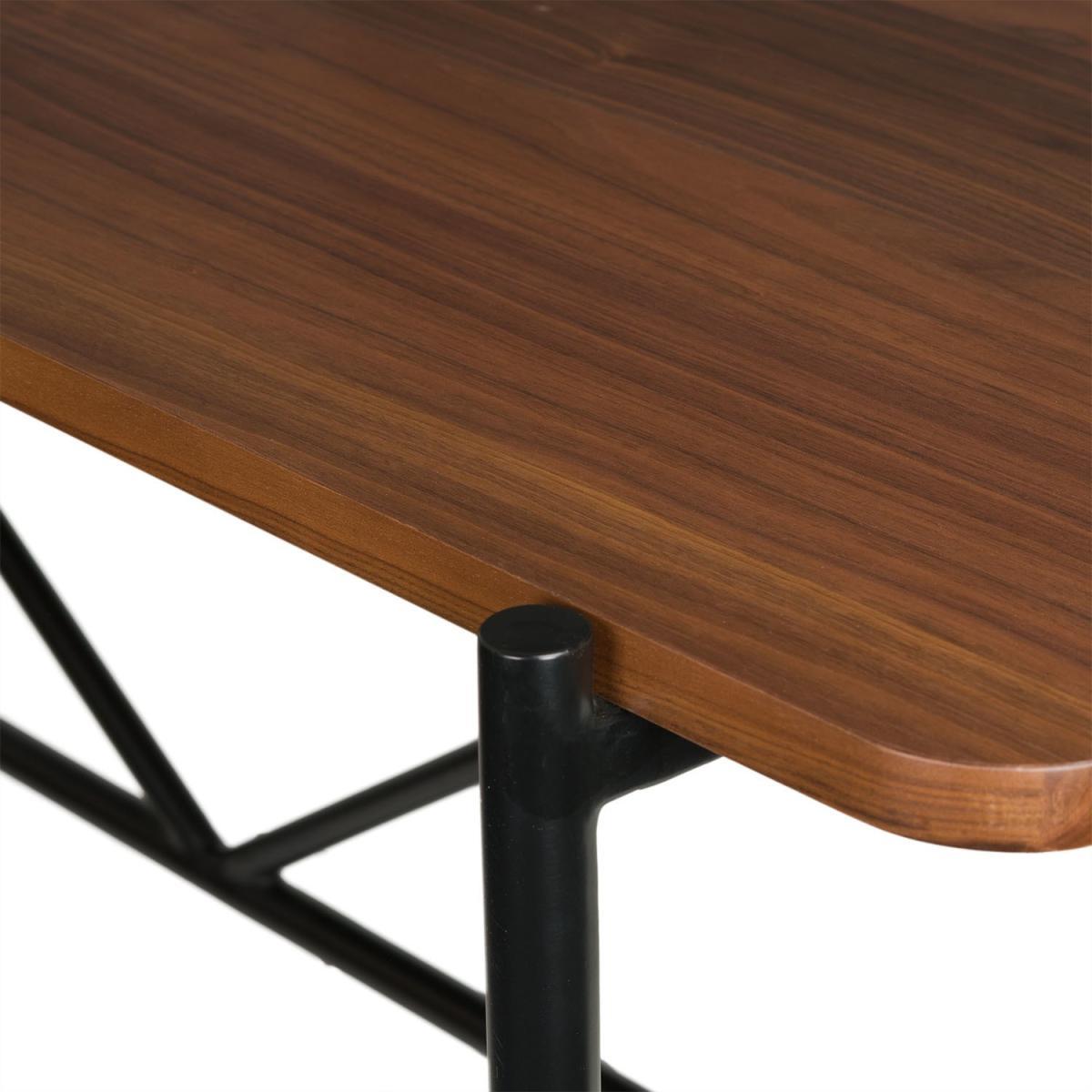 Walnut Dining Table with Black Legs - Seats 6 - Cooper – image 2