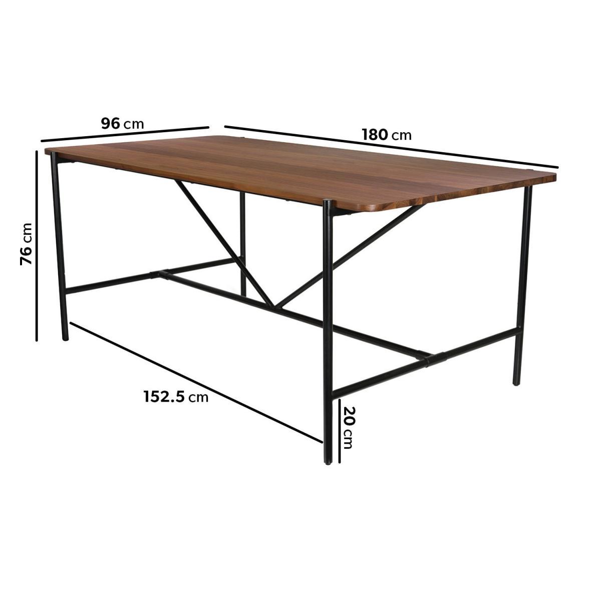 Walnut Dining Table with Black Legs - Seats 6 - Cooper – image 4