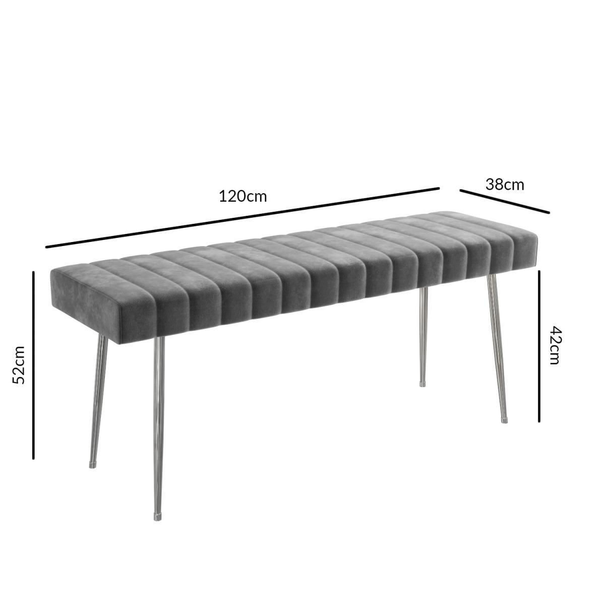 White Extendable Gloss Dining Set with 2 Grey & Chrome Dining Benches – image 6