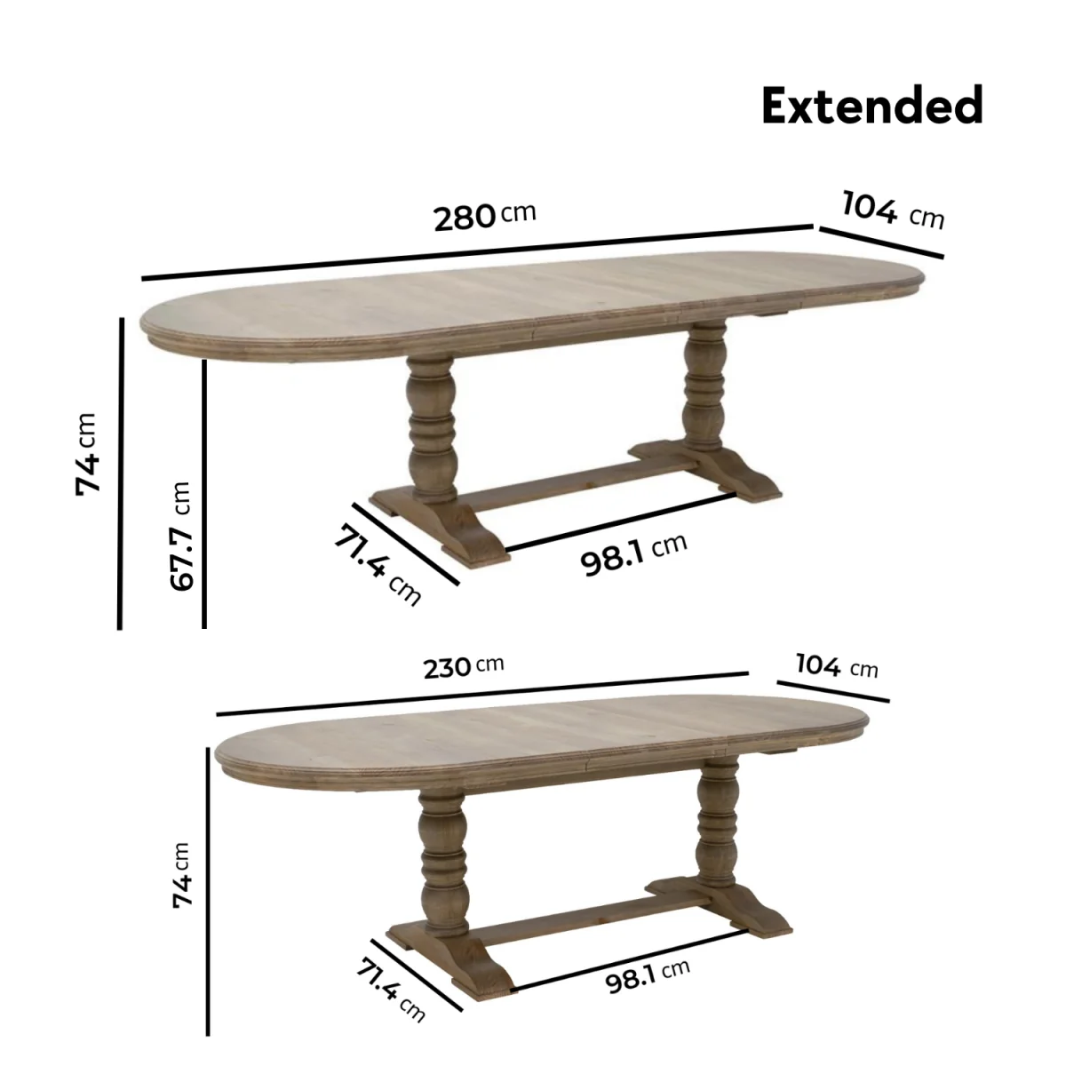 Farmhouse Extending Dining Table Set with 6 Sage Green Velvet Dining Chairs - Madeline – image 2