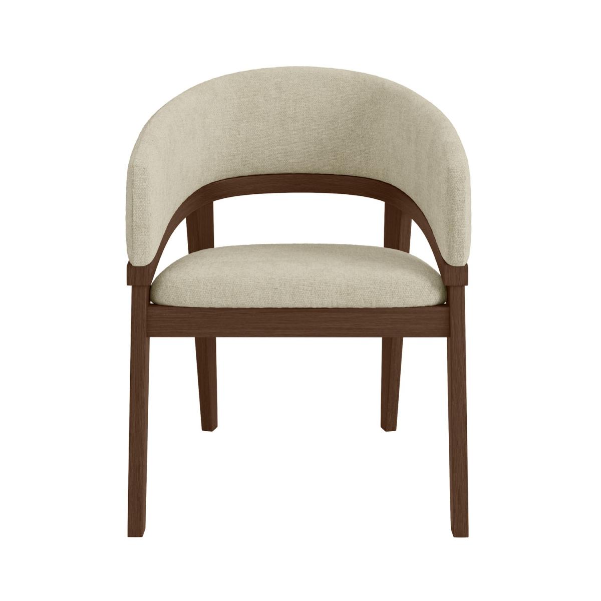 Small Walnut Drop Leaf Extendable Dining Table Set with 2 Upholstered Beige Chairs - Seats 2 - Nell – image 11