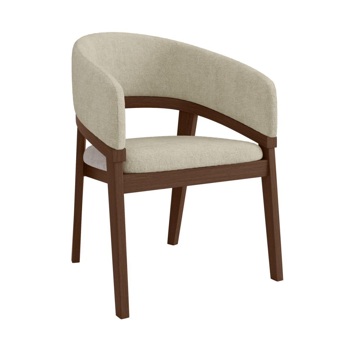 Small Walnut Drop Leaf Extendable Dining Table Set with 2 Upholstered Beige Chairs - Seats 2 - Nell – image 12