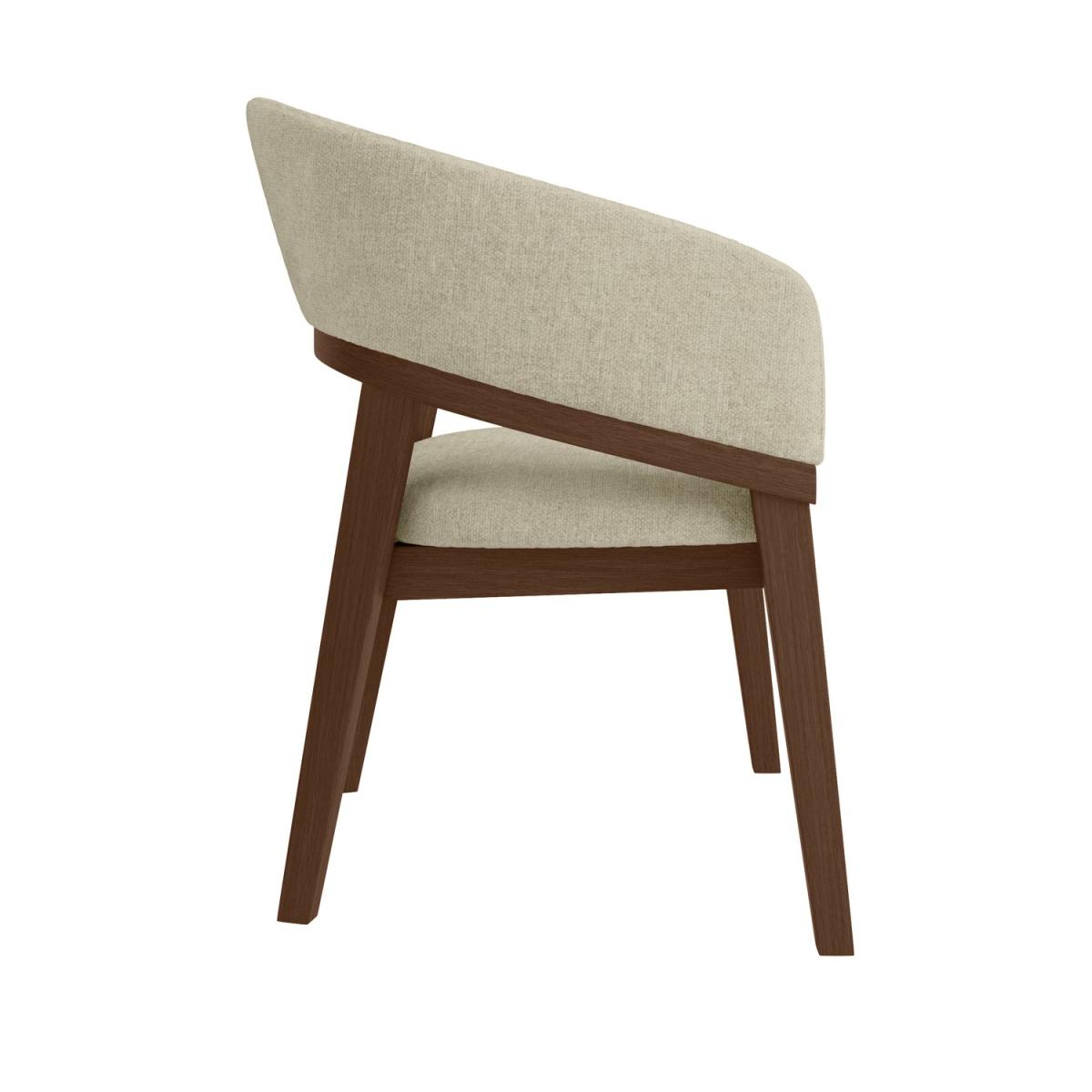 Small Walnut Drop Leaf Extendable Dining Table Set with 2 Upholstered Beige Chairs - Seats 2 - Nell – image 13
