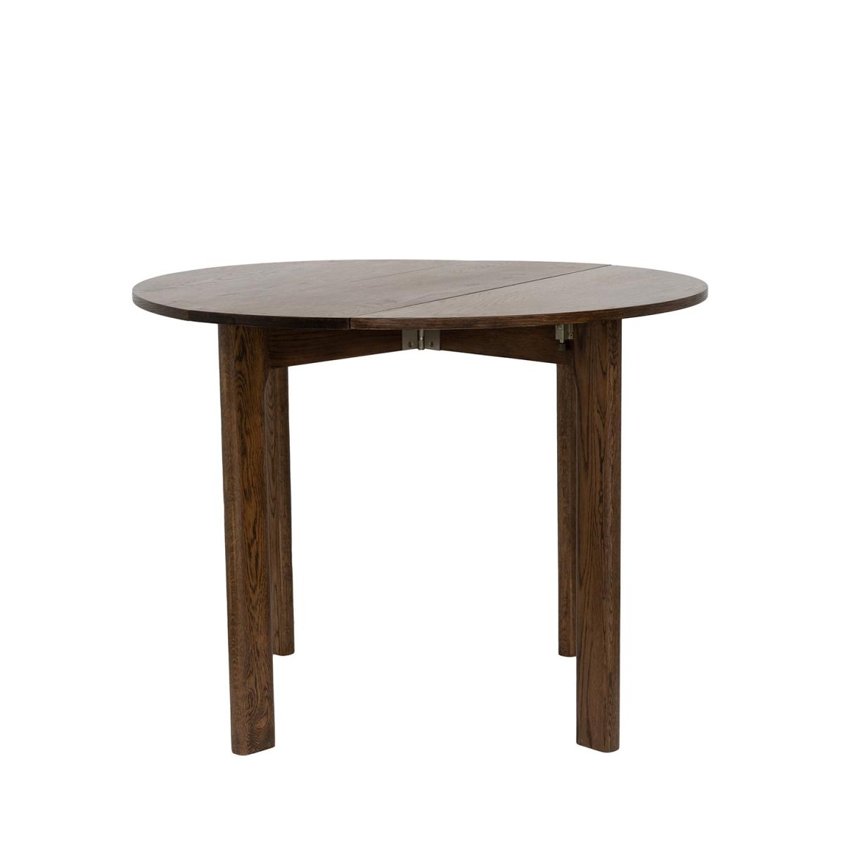 Small Walnut Drop Leaf Extendable Dining Table Set with 2 Upholstered Beige Chairs - Seats 2 - Nell – image 5
